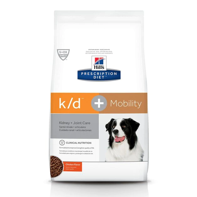 Hill's Prescription Diet k/d + Mobility Kidney Care + Mobility with Chicken Dry Dog Food 3 Hill's Prescription Diet k/d + Mobility Kidney Care + Mobility with Chicken Dry Dog Food