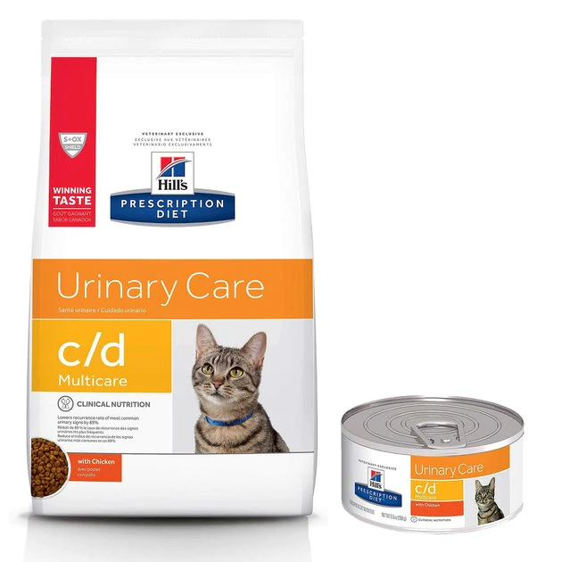 Hill's Prescription Diet c/d Multicare Urinary Care with Chicken Dry + Canned Cat Food 3 Hill's Prescription Diet c/d Multicare Urinary Care with Chicken Dry + Canned Cat Food
