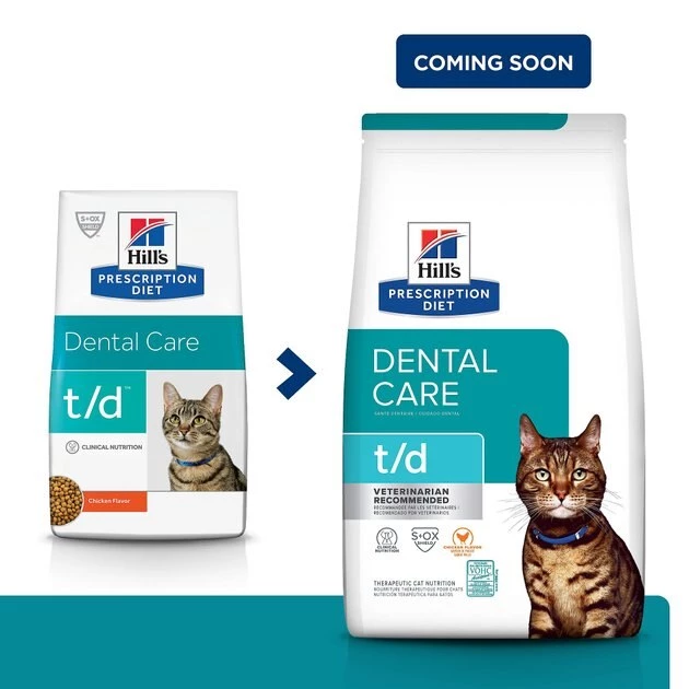 Hill's Prescription Diet t/d Dental Care Chicken Flavor Dry Cat Food 4 Hill's Prescription Diet t/d Dental Care Chicken Flavor Dry Cat Food - Image 2