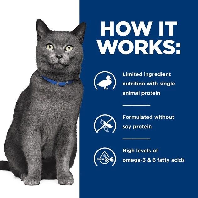 Hill's Prescription Diet d/d Skin/Food Sensitivities Duck & Green Pea Dry Cat Food 8 Hill's Prescription Diet d/d Skin/Food Sensitivities Duck & Green Pea Dry Cat Food - Image 6